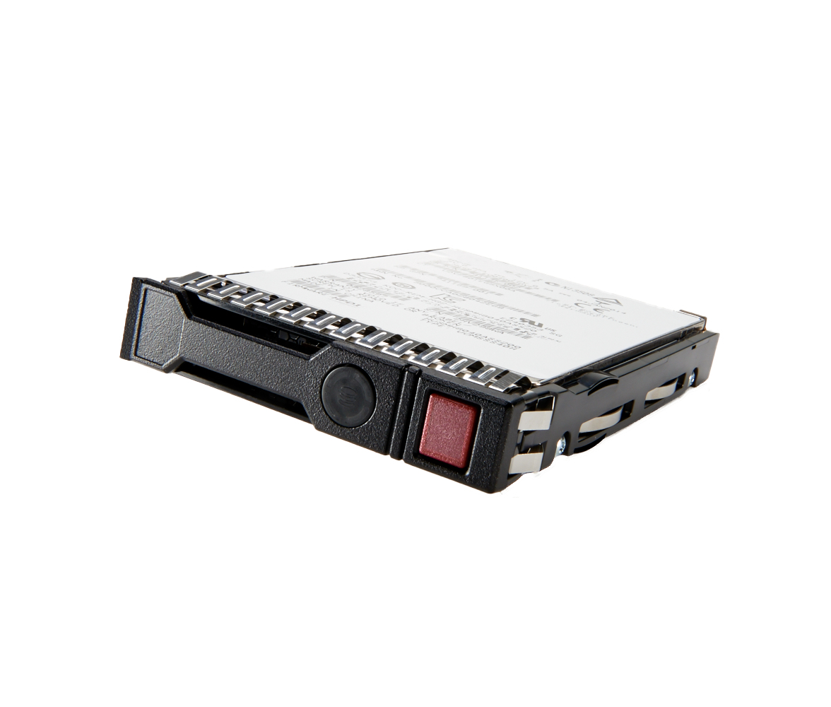 HPE 797520-001 internal hard drive features a black metal casing, a red and gray latch, and is labeled with specifications, including 4 TB capacity and 7200 RPM speed.