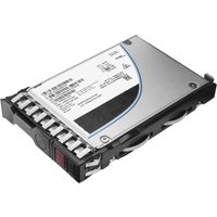 HPE 3.84 TB 2.5" SATA SSD, silver casing, black edges, visible label with product details, and connector ports.