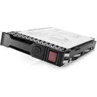 Black and silver HPE 1.2 TB internal hard drive, 2.5" SAS, with visible connector pins and red latch.