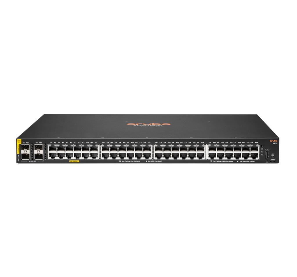 HPE Aruba Networking 6100 48G Class4 PoE 4SFP+ 370W Managed L3 Gigabit - image 2