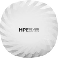 White HPE Aruba Networking AP-735 with geometric pattern, square shape, and logo on top.