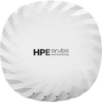 HPE Aruba Networking AP-735, white square access point with textured edges and logo on top.