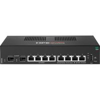 Black HPE Aruba Networking CX 6000 switch with 8 Ethernet ports and 2 SFP ports on the front panel.