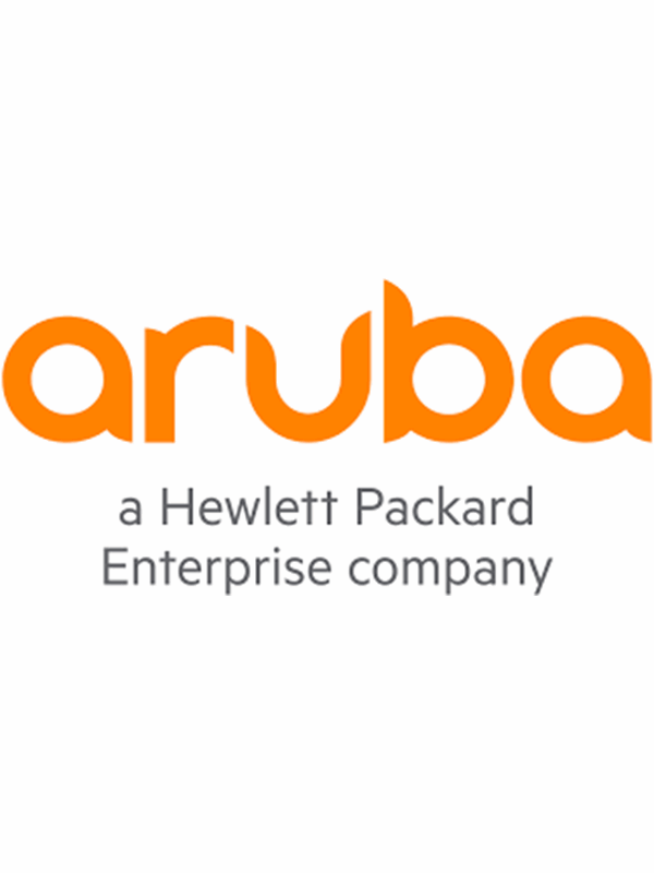 HPE Aruba Networking logo in bold orange text with the phrase "a Hewlett Packard Enterprise company" in gray below, set against a white background.