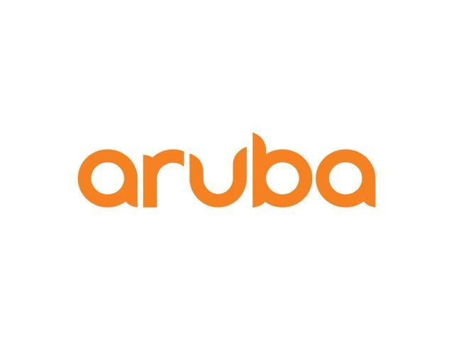 HPE JL716A Universal Air Duct Network Switch features a sleek design with a dark chassis, multiple Ethernet ports, and an orange "Aruba" logo prominently displayed.