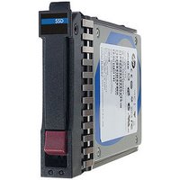 HPE 800GB 2.5" SAS SSD with black casing, blue label, and visible connector pins.