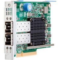 HPE Ethernet 10Gb 2-port adapter with green circuit board, dual SFP+ ports, and black heat sink.