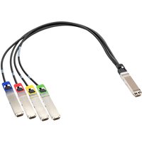 HPE InfiniBand NDR/Ethernet splitter cable, black with four color-coded connectors, 3m length.