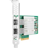 HPE Intel E810-XXVDA2 Ethernet adapter with dual SFP28 ports, green circuit board, and silver heat sink.