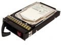 HPE M6625 450GB 6G SAS 10K RPM SFF dual-port hard drive with a black metal casing and a distinctive red latch for secure installation.