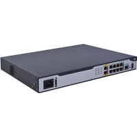 Stainless steel HPE MSR1002-4 wired router with multiple Ethernet ports and black accents.