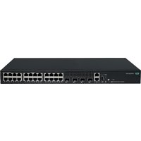 Black HPE Networking CW 2150 switch with 24 Ethernet ports, 4 SFP+ ports, and LED indicators on front panel.