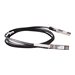 Black 3m DAC cable with SFP+ connectors on both ends, featuring metal housing and a flexible design, ideal for high-speed network connections.