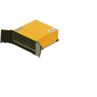 Yellow HPE processor heatsink assembly with black fins and side brackets.
