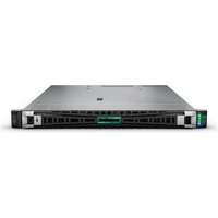 HPE ProLiant DL365 Gen11 server, sleek silver design, 8 SFF bays, front panel with green accents, compact rackmount form.
