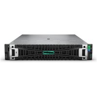 HPE ProLiant DL385 Gen11 server, black front panel, green logo, 8 small form factor drive bays, rack-mount design.
