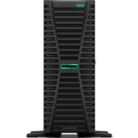Black HPE ProLiant ML350 Gen11 tower server with vented front panel and green LED indicator.