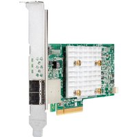 HPE SmartArray P408e-p SR Gen10 controller card with green circuit board, silver heatsink, and external lanes.