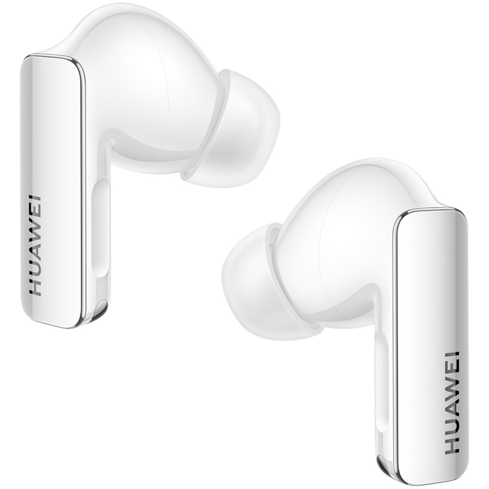 Huawei FreeBuds Pro 3 in-ear headset in sleek white with a glossy finish, featuring a streamlined design for comfort and integrated controls for calls and music.
