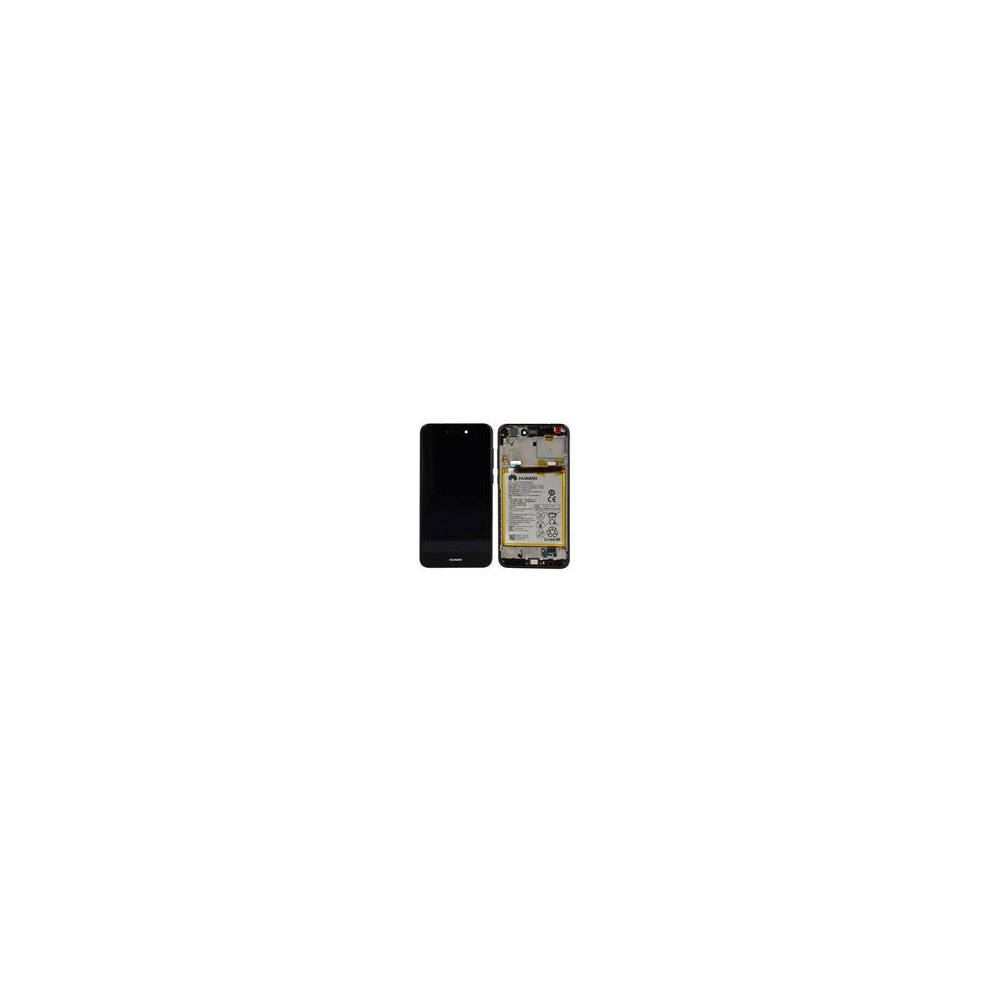 Huawei P8 Lite 2017 (PR-L31) in black, featuring a sleek design with a glass front, metal back, and visible internal components including the battery and circuit board.
