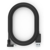Black Huddly USB cable, 5m, USB 3.2 Gen 1, with USB-C and right-angle connectors, coiled neatly.