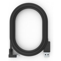 Black Huddly USB 3.2 Gen 1 cable, 2m length, with right-angle USB A connector and standard USB plug.