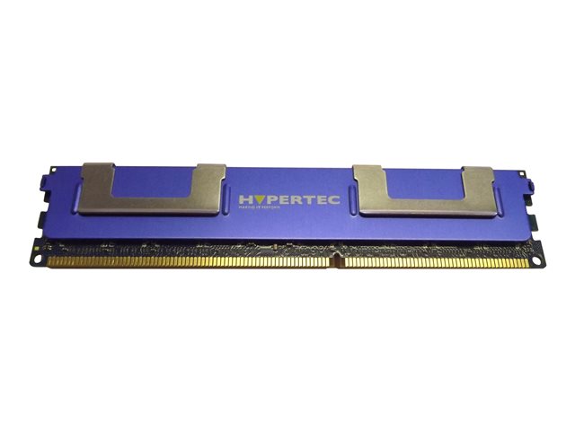 Purple Hypertec 03T8436-HY memory module with a sleek design, featuring two silver heat spreaders, labeled with "HYPERTEC," and gold connectors at the bottom.
