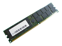 Green circuit board with eight black memory chips, a white label with a barcode, and a gold connector edge, labeled as Hypertec 1 GB DDR 333 MHz DIMM 184-PIN memory module.