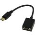 Black video cable adapter with a short cable, featuring a DisplayPort connector on one end and a VGA (D-Sub) connector on the other, measuring 0.95 meters in length.