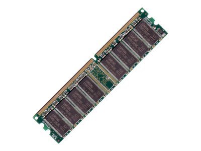 Hypertec 256MB PC3200 memory module featuring a green circuit board with eight memory chips, gold connectors, and a compact design for DDR compatibility.