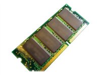 Green circuit board with gold connectors and four memory chips, labeled "Hypertec 256MB SODIMM (PC100)," designed for legacy systems.