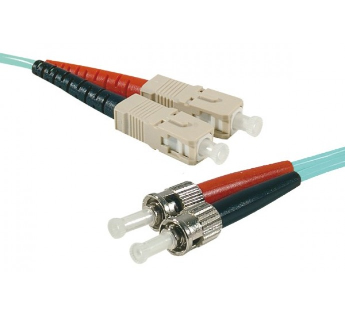Hypertec 391807-HY InfiniBand/fibre optic cable, 15 meters long, featuring two beige SC connectors and two silver ST connectors, with a light blue outer jacket.