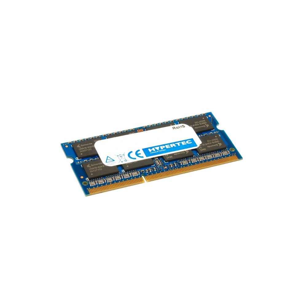 Hypertec 4GB DDR3-1066 memory module in blue and black, featuring a white label with the Hypertec logo and CE mark, designed for 1066 MHz performance.