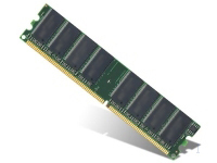 Green printed circuit board memory module with eight black memory chips and a gold connector edge, labeled "Hypertec 512 MB SDRAM 133 MHz."