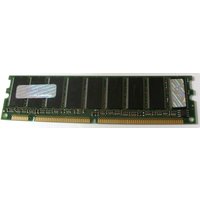 Green Hypertec 512MB memory module with black chips and gold connector pins, 133 MHz speed.