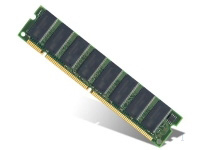 512MB DIMM SDRAM module in green PCB with eight black memory chips, featuring gold connectors on the bottom edge, designed for legacy systems.