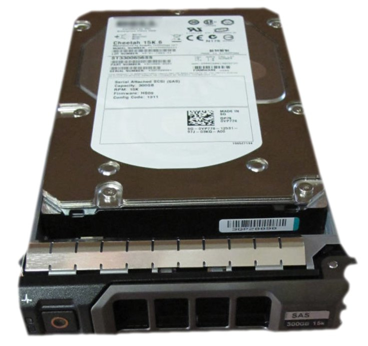 Universal HDD cage in black metal, featuring a silver front panel with multiple drive bays, designed for Hypertec FDEL-K40 computer cases, showcasing a mounted hard drive.