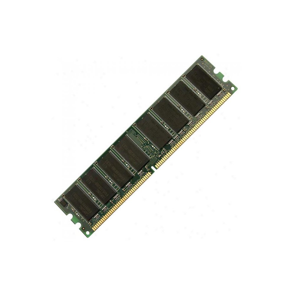 Green printed circuit board with eight black memory chips, featuring gold connectors on one edge, labeled as Hypertec HYMAP61256, 0.25 GB DDR 333 memory module.