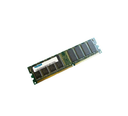 Green circuit board memory module with eight black memory chips, labeled "Hypertec HYMAP64256," featuring a gold connector edge and a white barcode sticker.