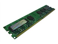 Green circuit board memory module with five black chips, labeled "Hypertec HYMDL3504G," featuring a gold connector edge, designed for DDR2 800 MHz systems.