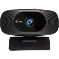 Black i-tec SOLOMON 300 4K Webcam with wide lens, built-in microphone, and adjustable stand.