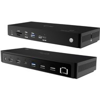 Black i-tec Thunderbolt4 docking station with multiple ports, including USB, HDMI, and Ethernet, plus 96W power delivery.