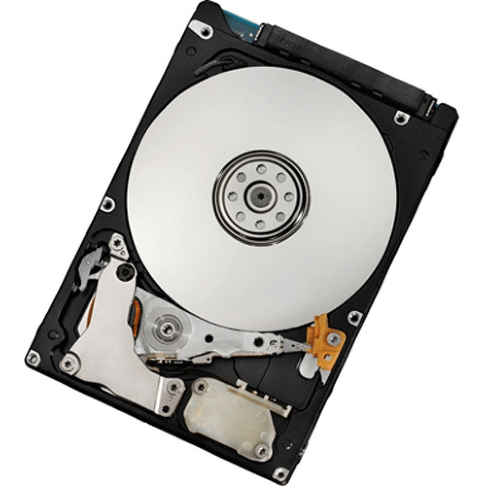 IBM 43X0808 internal hard drive features a sleek black casing, a shiny silver disk, and intricate metal components, designed for 300 GB storage and 15000 RPM speed in a 3.5" SAS format.