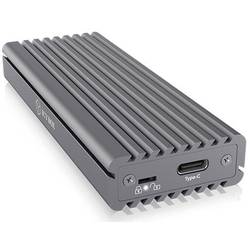 Durable steel case in a sleek grey color with ribbed design, featuring USB Type-C port and LED indicator for connectivity and power status.