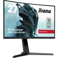 27" Iiyama G-MASTER monitor with slim bezels, black stand, and Red Eagle branding on the screen.