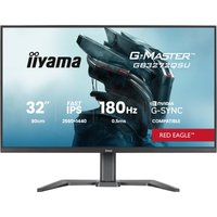 31.5" iiyama G-MASTER monitor, slim bezels, black stand, 2560x1440 resolution, 180Hz, G-SYNC compatible, Red Eagle series.