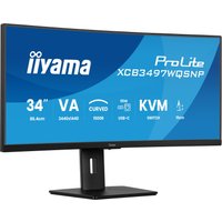 Iiyama 34" UltraWide curved monitor, black frame, Quad HD, 120Hz, adjustable stand, model XCB3497WQSNP-B1