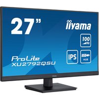 Black Iiyama ProLite 27" monitor with slim bezels, Quad HD 2560x1440 resolution, IPS panel, and 100Hz refresh rate.