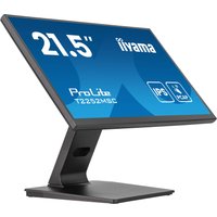 Black Iiyama ProLite 21.5" Full HD LCD touchscreen monitor with sleek stand and thin bezels.