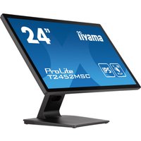 Black Iiyama ProLite T2452MSC-B1 monitor, 23.8" Full HD touchscreen, sleek stand, slim bezel, multi-user capability